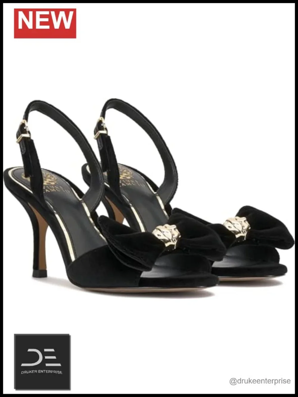 Vince Camuto Paycen Bow Detail Slingback Heel Sandals Nylon Open Toe
